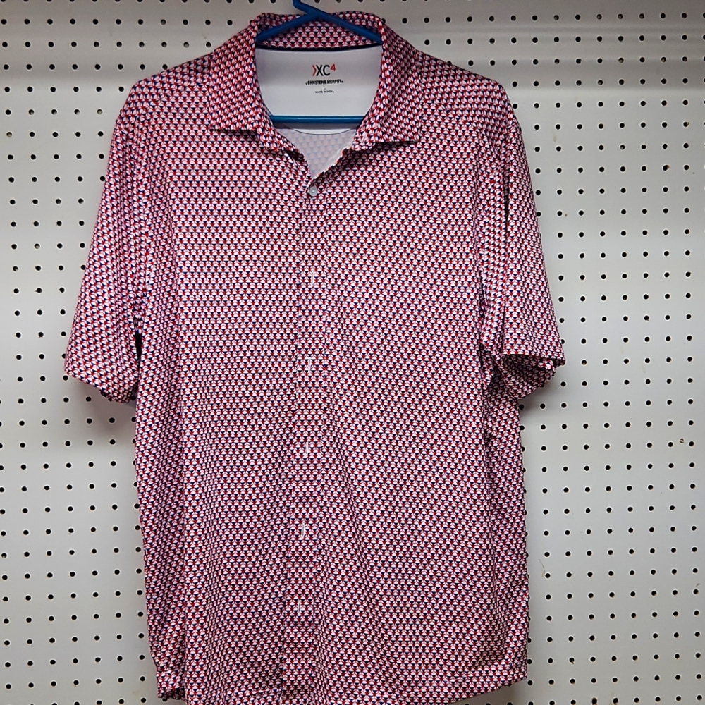 Johnston & Murphy XC4 Polo Shirt Mens L Large S/S Golf Performance